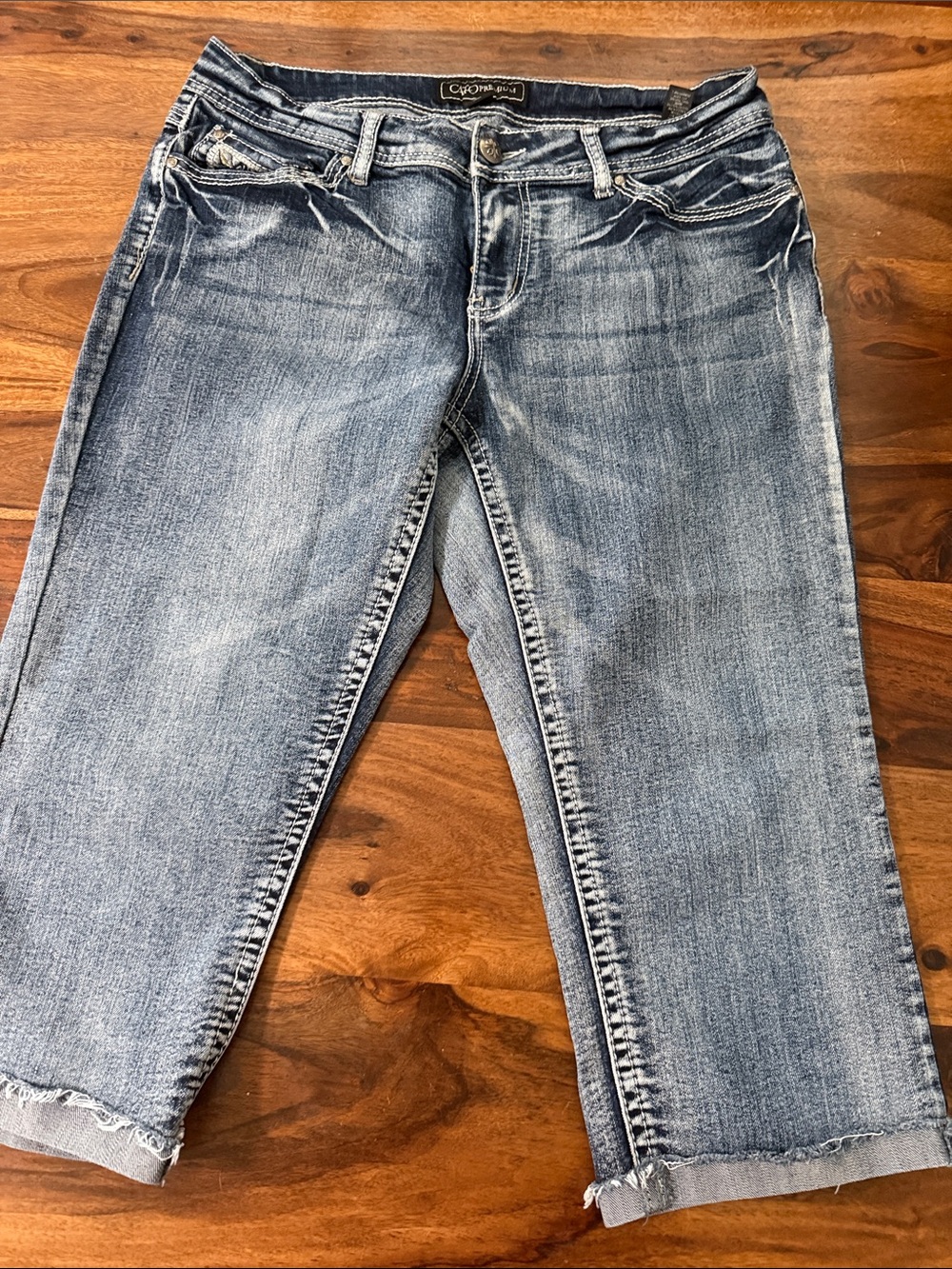Cato Light Blue Cropped Ankle Jeans with Rolled Hem